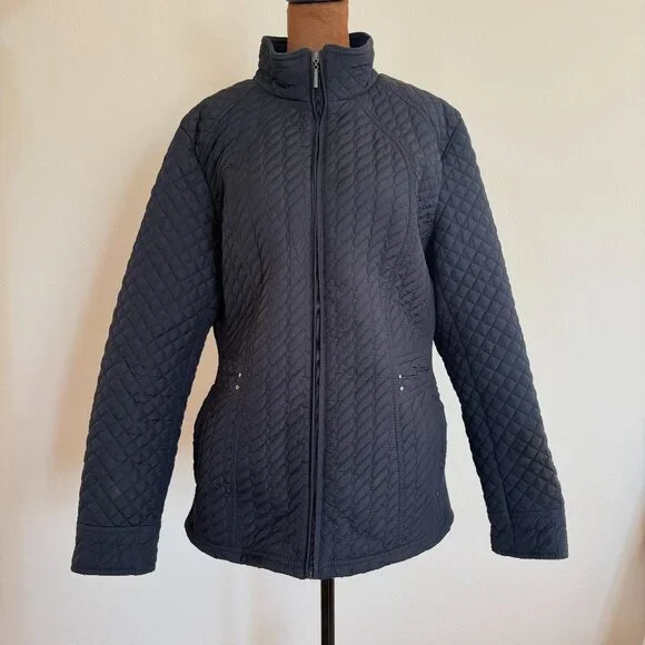 Weatherproof® Women's Size XL Navy Blue Quilted Jacket with Side Stretch - Picture 3 of 16